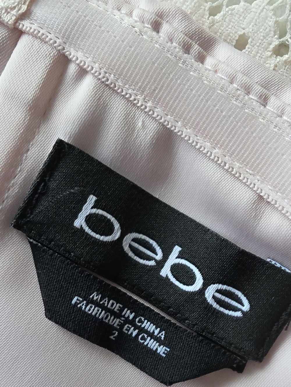 Bebe Strapless Blush Lace & Feather Cocktail Dress - Picture 10 of 11